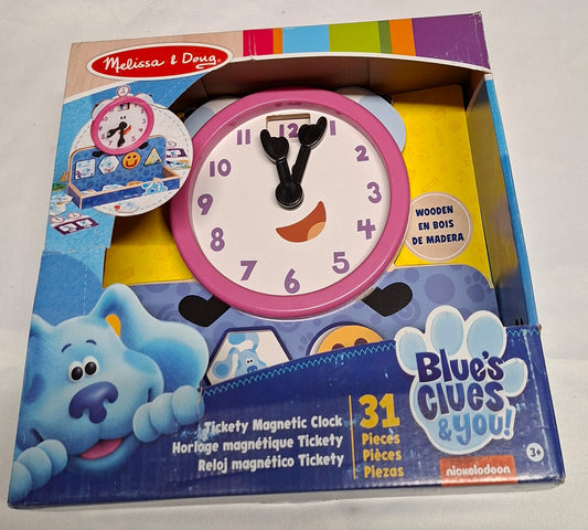 Melissa & Doug Blue's Clues Magnetische Lernuhr aus Holz, Neu