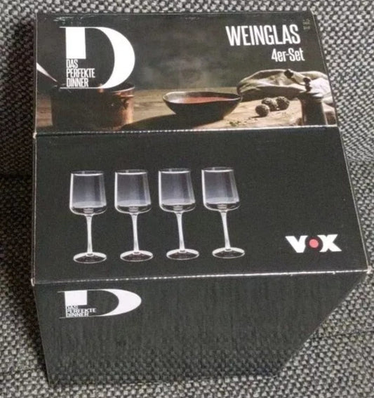 4er Set Weingläser 340 ml, Das perfekte Dinner, anthrazit