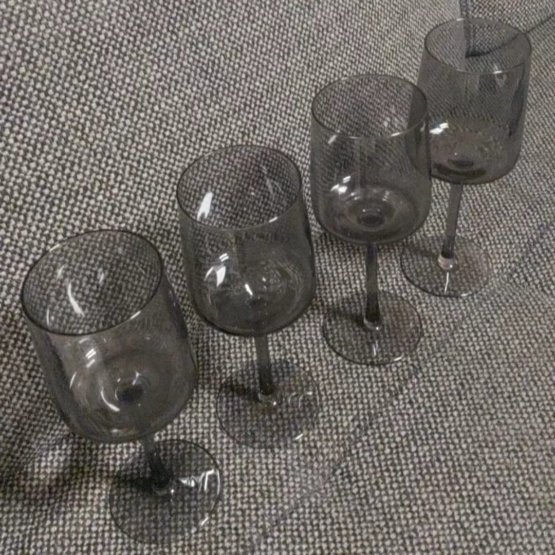 4er Set Weingläser 340 ml, Das perfekte Dinner, anthrazit
