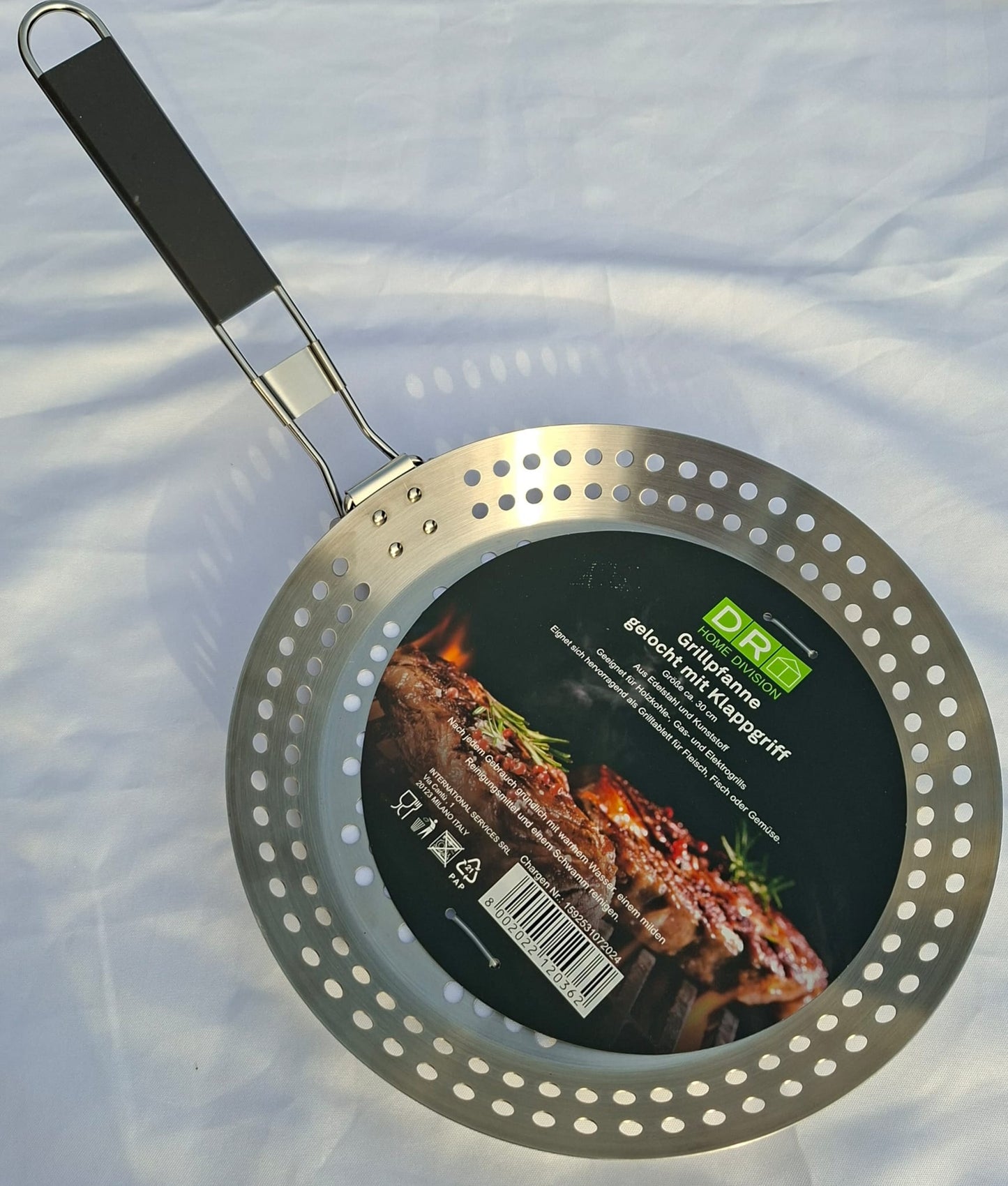 Grillpfanne gelocht mit Klappgriff von Home Division, Neu