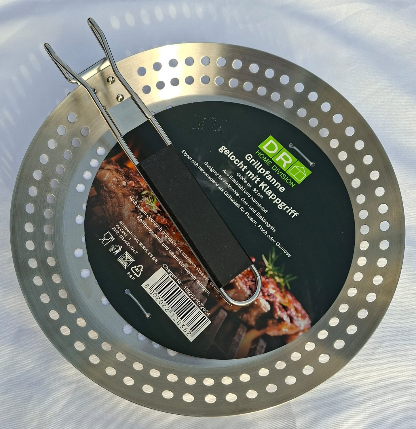 Grillpfanne gelocht mit Klappgriff von Home Division, Neu