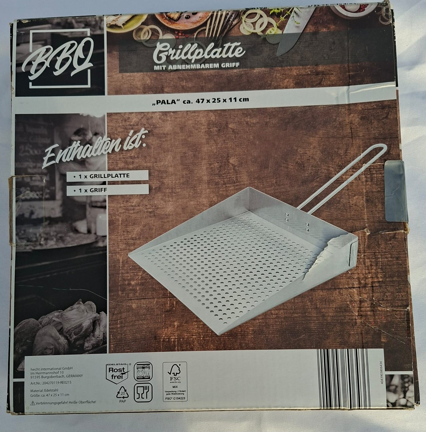 Grillplatte "PALA" mit abnehmbaren Griff, Neu