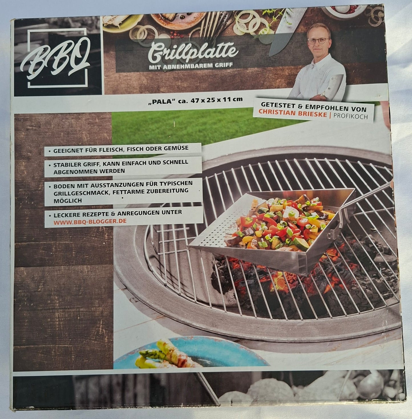 Grillplatte "PALA" mit abnehmbaren Griff, Neu