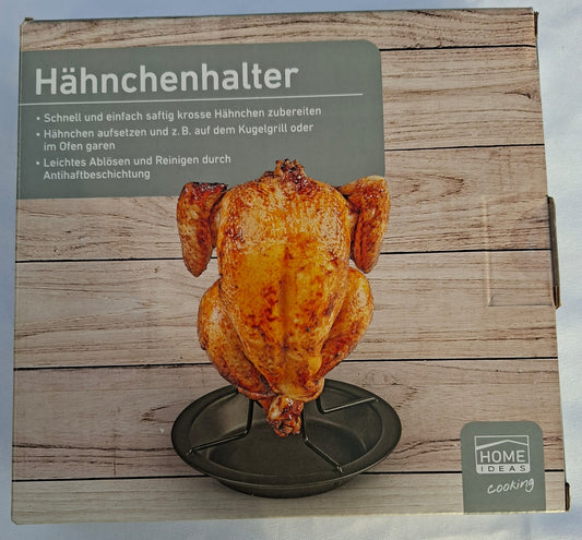 Hähnchenhalter/Hähnchenbräter inkl. Auffangschale für Ofen und Grill, Neu
