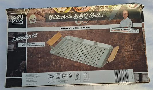Grillschale "Padella mit Holzgriffe, Neu und Originalverpackt