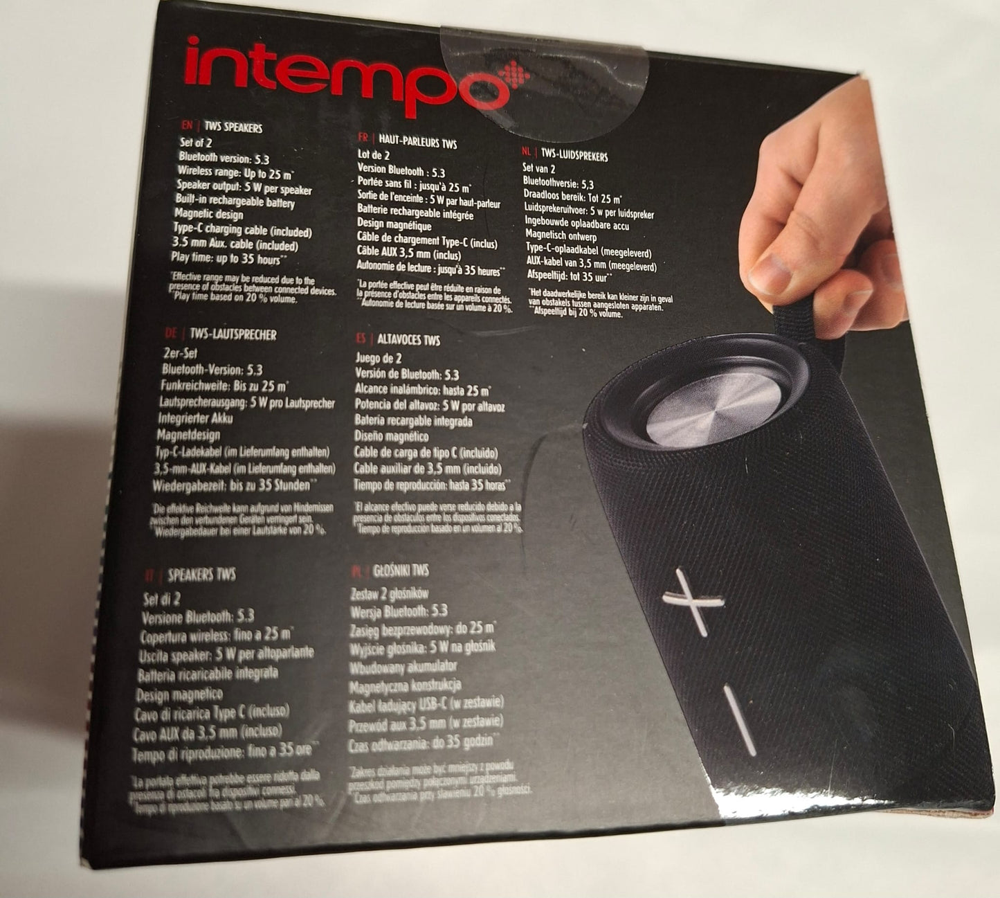 Intempo Bluetooth Lautsprecher Set mit 2 kabellosen Magnetlautsprechern, Neu